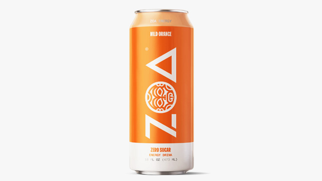 ZOA Zero Sugar Energy Drinks Wild Orange