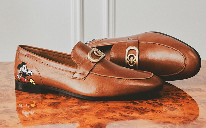 a Pair of Disney x Aldo Loafer m on a Floor