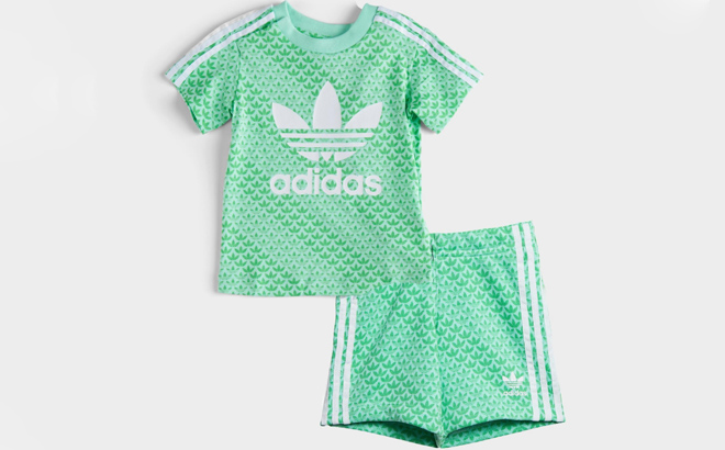 an Image of Adidas Baby Monogram T Shirt and Shorts Set