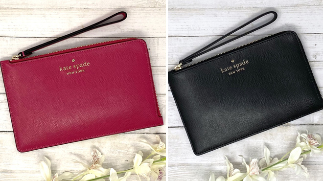 an Image of Two Kate Spade Staci Medium L Zip Wristlet