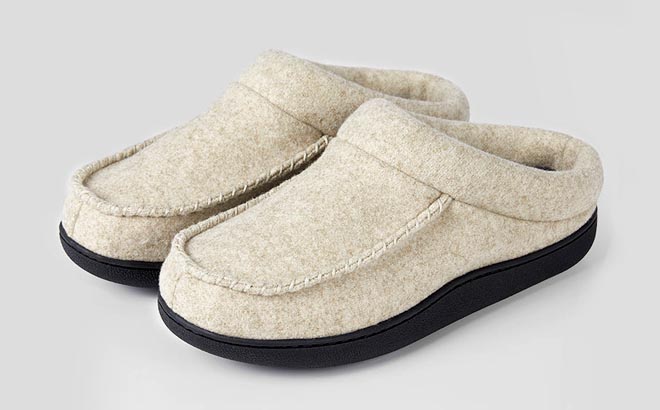 32 Degrees Mens Indoor Outdoor Slippers Oatmeal