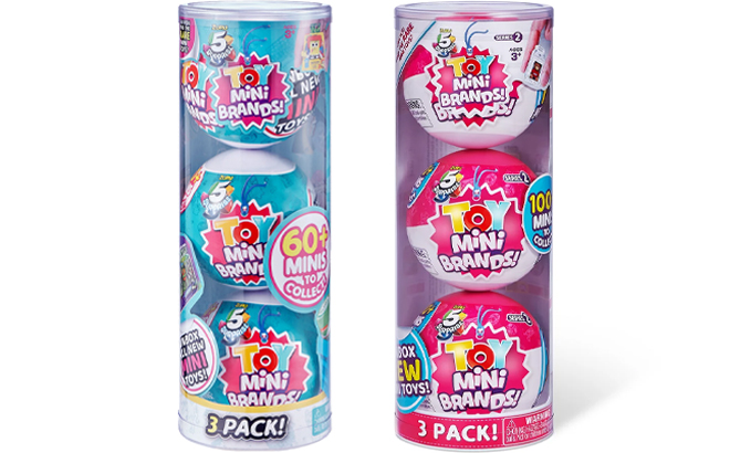 5 Surprise Toy Mini Brands Capsule and Series 2 Capsules 3 Packs