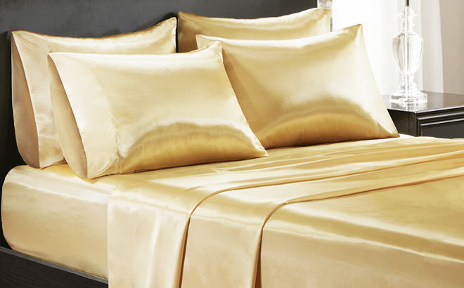 6-Piece Satin Wrinkle Free Sheet Set