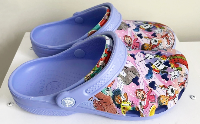 A Pair of Disney100 Special Moments Crocs Mickey Mouse and Friends Clogs for Adults