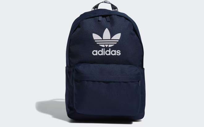 Adidas Adicolor Backpack in Night Indigo Color on a Light Gray Background