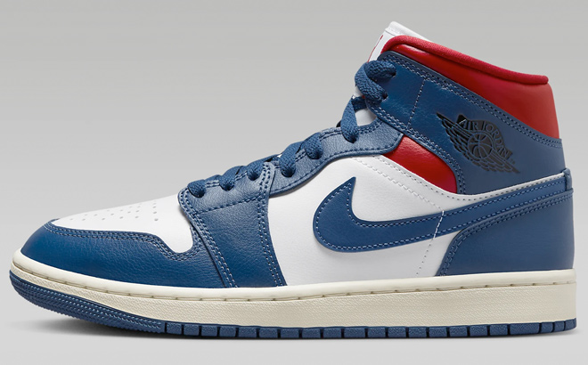 Air Jordan 1 Mid WhiteGym RedSailFrench Blue