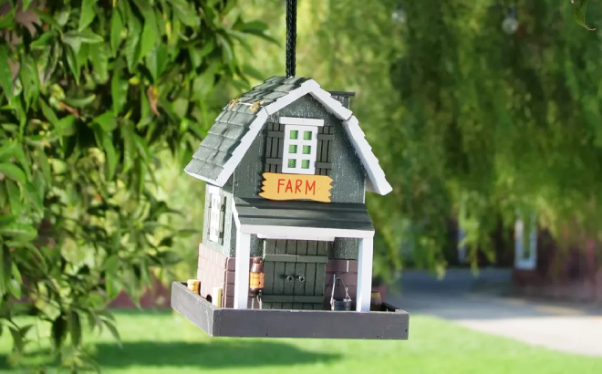 Alpine Corporation Farm Store Wood Bird Feeder