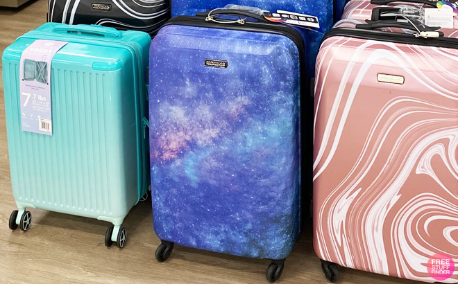 American Tourister Burst Max Printed Hardside Spinner Luggage in Kohls Store