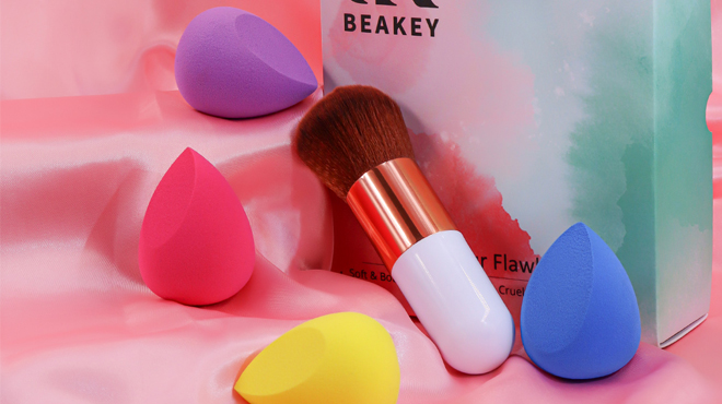 Beakey 5 Pc Makeup Sponges with Powder Brush