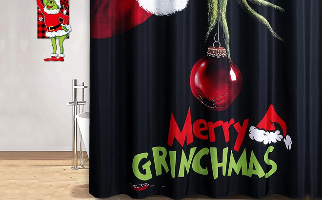 Bufftieo Grinch Merry Grinchmas Shower Curtain