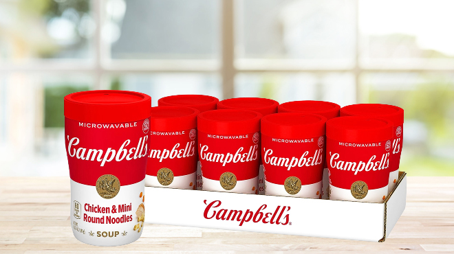 Campbells Sipping Soup Chicken Mini Round Noodle Soup 8 Pack