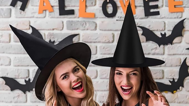 Cesof 12 pc Halloween Black Witch Hats