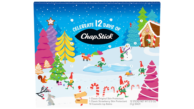 ChapStick 12 Days of Holiday Advent Calendar Lip Balm Gift Set