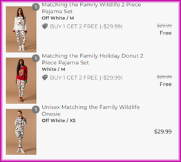 Charlotte Russe Christmas Pajamas Checkout Screen