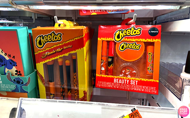 Cheetos Makeup Sets on a Store Shelf