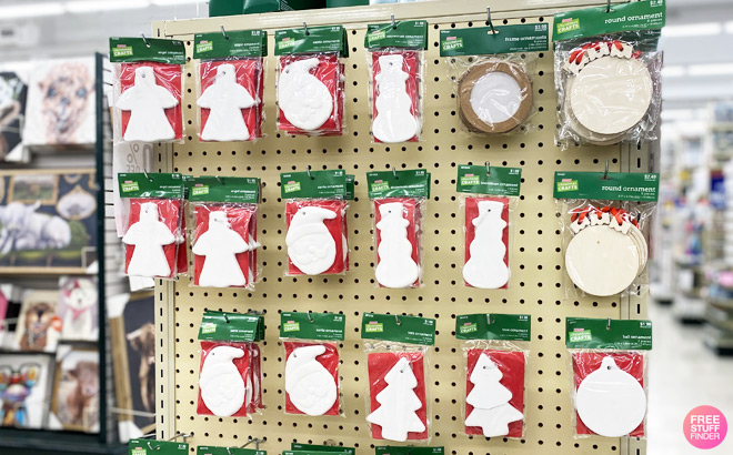 Christmas Ornaments on Store Shelf at Hobby Lobby