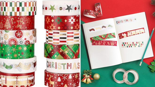 Christmas Pattern Washi Tapes 12 Count