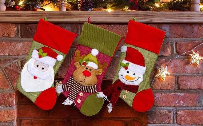 Christmas Stockings hanging on the Fireplace