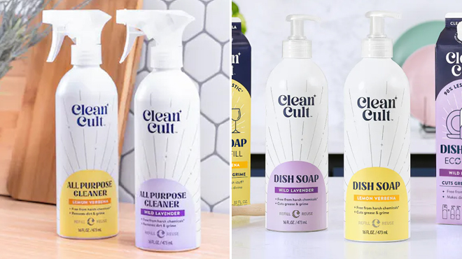 CleanCult Cleaner Products in Aluminum Bottle