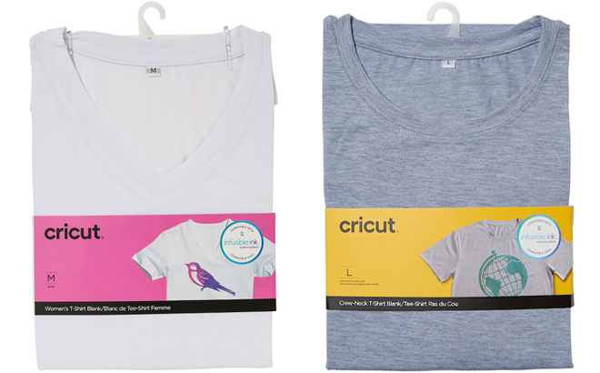 Cricut Womens V Neck T Shirt Blank and Unisex Crew Neck T Shirt Blank