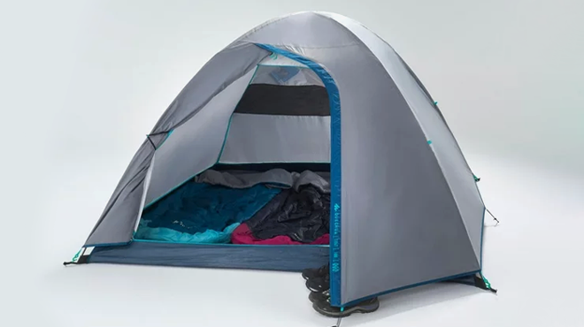 Decathlon Quechua 3 Person Dome Camping Tent Gray