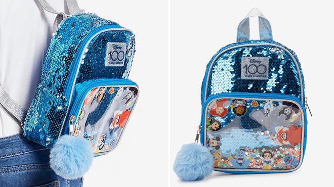 Disney 100 Girls Sequin Party Time Mini Backpack