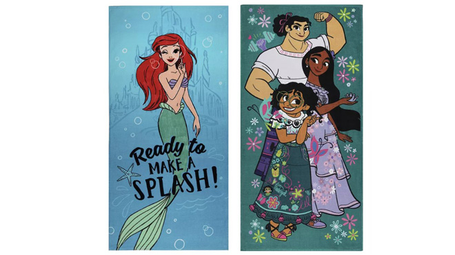 Disney The Big One The Little Mermaid and Encanto Beach Towel