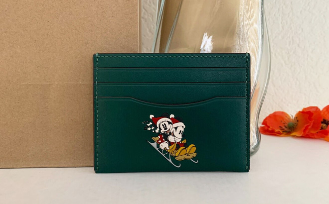 Disney X Coach Slim Id Card Case in Dark Pine Multi Color