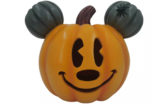 Disneys Mickey Mouse Celebrate Together Halloween Cut Out Pumpkin on a Plain Background