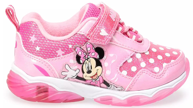 Disneys Minnie Mouse Girls Light Up Sneakers