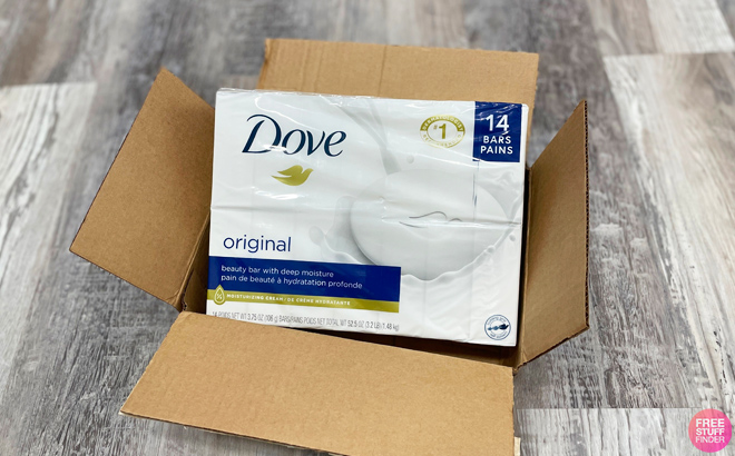 https://www.freestufffinder.com/wp-content/uploads/2023/10/Dove-Soap-Bar-14-Pack-in-Amazon-Box-on-a-Floor.jpg