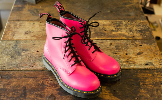 Dr Martens 1460 Leather Boots Clash Pink