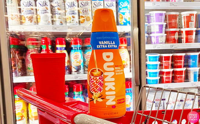 Dunkin Donuts Vanilla Coffee Creamer on a Target Cart