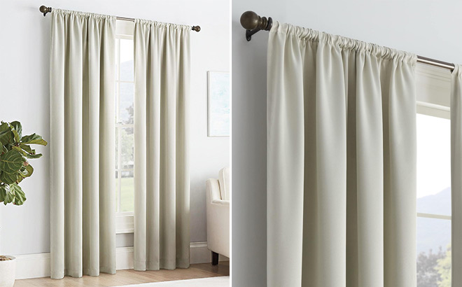 Eclipse Solid Thermapanel Modern Room Darkening Rod Pocket Window Curtain