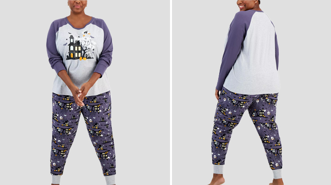 Family Pajamas Plus Size Spooky Halloween Pajamas Set