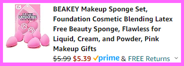 Final Price breakdown for Beakey Makeup Sponge 6 Piece Set