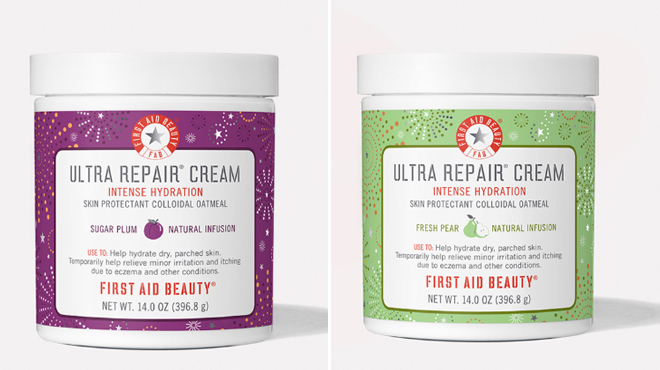 First Aid Beauty Ultra Repair Cream Sugar Plum and Ultra Repair Cream Fresh Pear