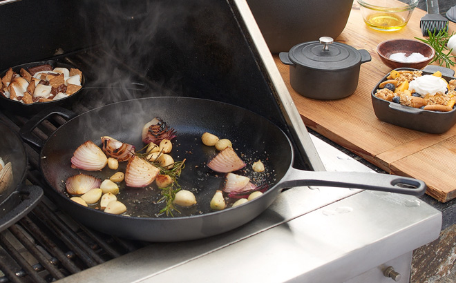 Food Network Pre Seasoned Cast Iron Skillet in the Kitchen