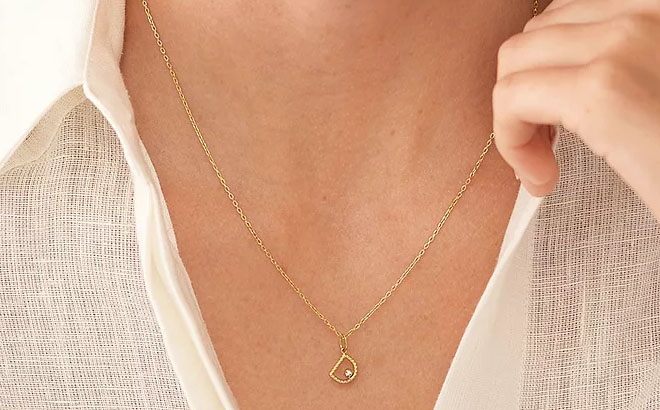 Fossil Gold Tone Stainless Steel Initial Pendant Necklace