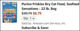 Friskies Cat Food Final Price at Checkout