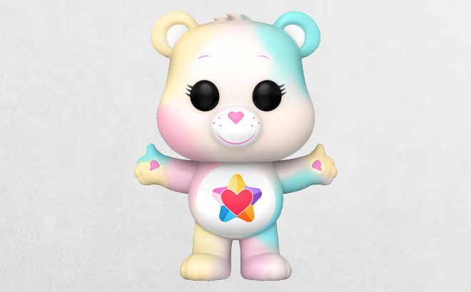 Funko Pop Care Bears 40th Anniversary True Heart Bear on a Gray Background