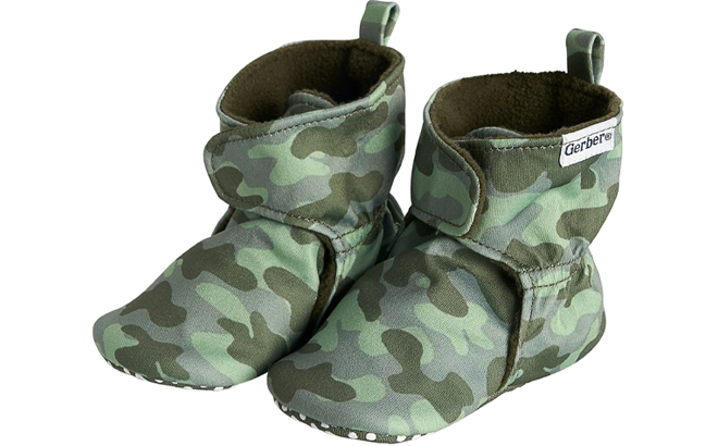 Gerber Baby Boys Green Camo Soft Booties