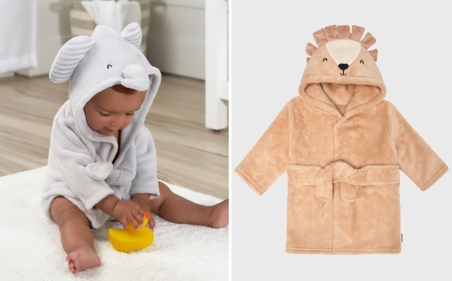 Gerber Baby Neutral Elephant Robe and Lion Robe