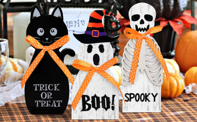 Halloween Wooden Signs Table Decor