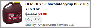 Hersheys Chocolate Syrup Bulk Jug Checkout Screen