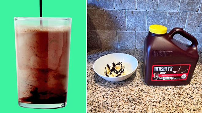 Hersheys Chocolate Syrup Bulk Jug a Glass of Chocolate Drink