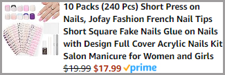 Jofay Press On Nails 240 Piece Set Order Summary