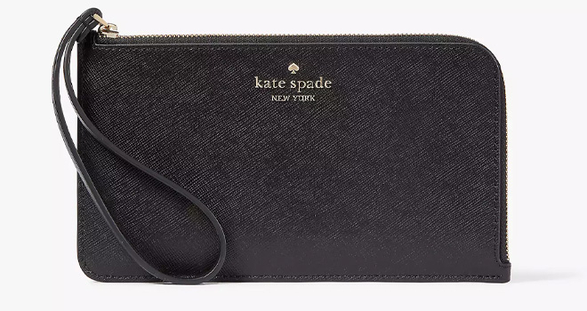 Kate Spade Womans Lucy Medium L Zip Wristlet in Black