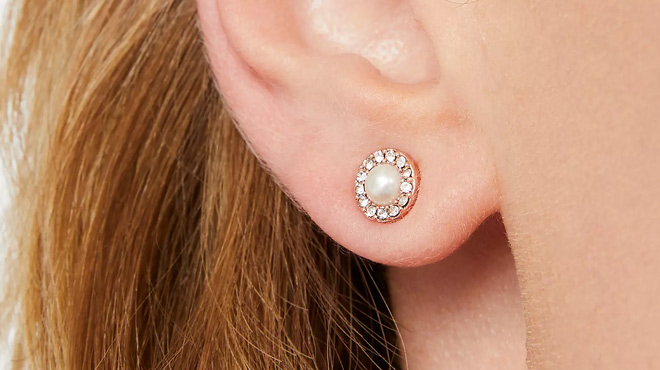 Kate Spade Your'e A Gem Pave Halo Studs