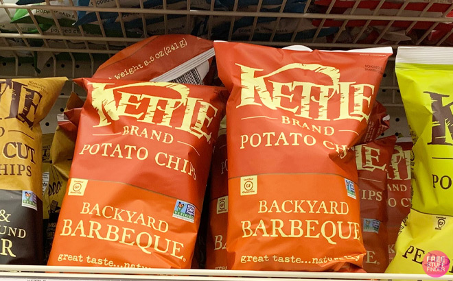 Kettle Brand Backyard Barbeque Potato Chips on a Shelf